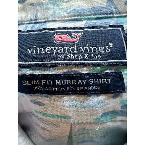 Vineyard Vines slim fit Murray SS tropical Ocean Terrace sailing shirt XL beach - Picture 4 of 10